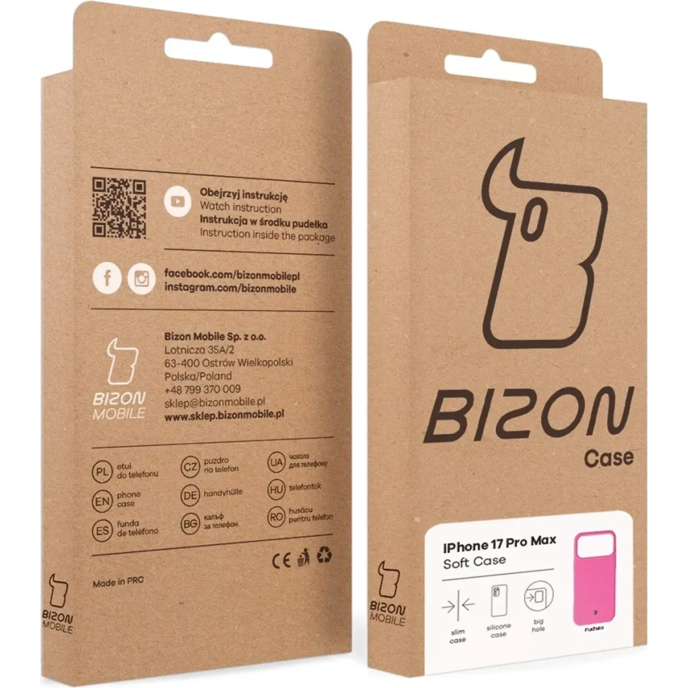 Silikonowe etui Bizon Soft Case do Apple iPhone 17 Pro Max fuksja
