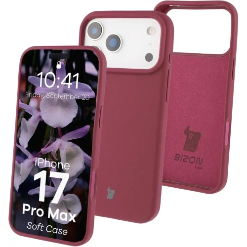 Silikonowe etui Bizon Soft Case do Apple iPhone 17 Pro Max ciemnofioletowe