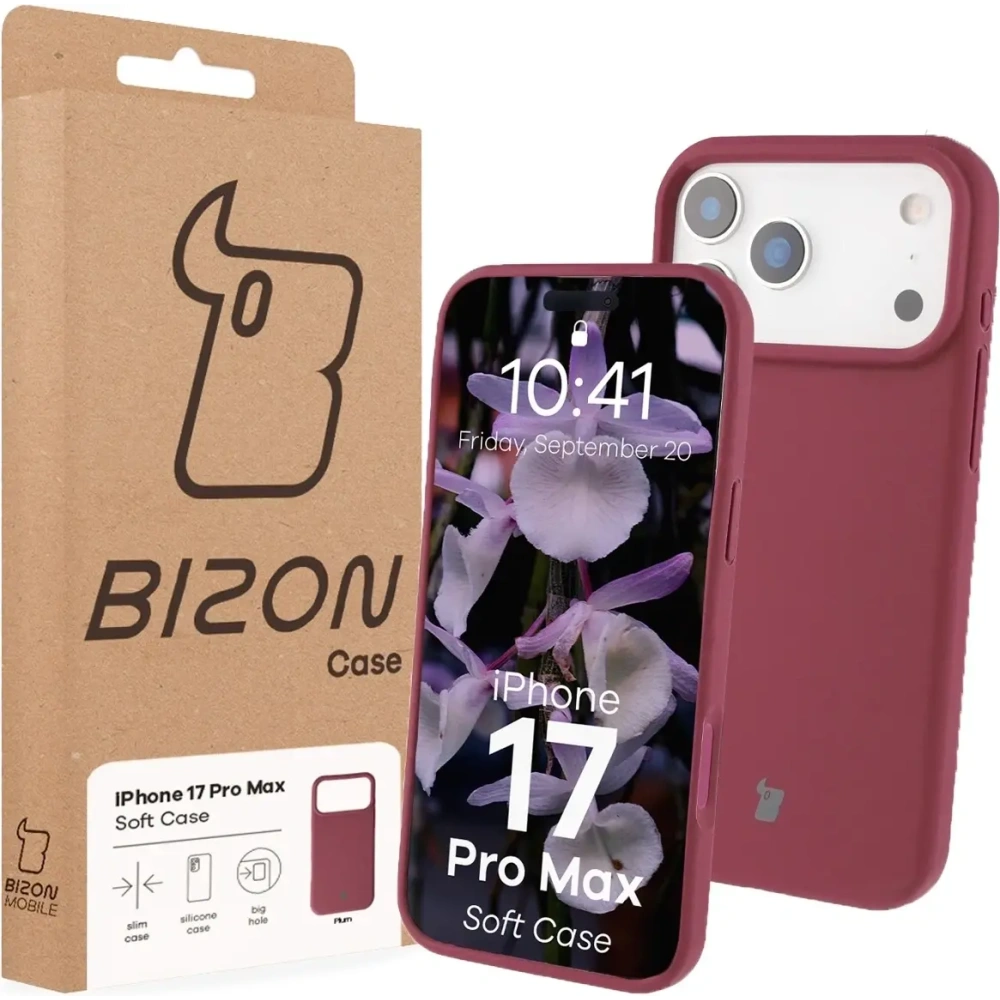 Silikonowe etui Bizon Soft Case do Apple iPhone 17 Pro Max ciemnofioletowe
