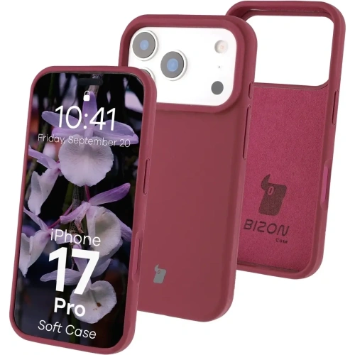 Silikonowe etui Bizon Soft Case do Apple iPhone 17 Pro ciemnofioletowe