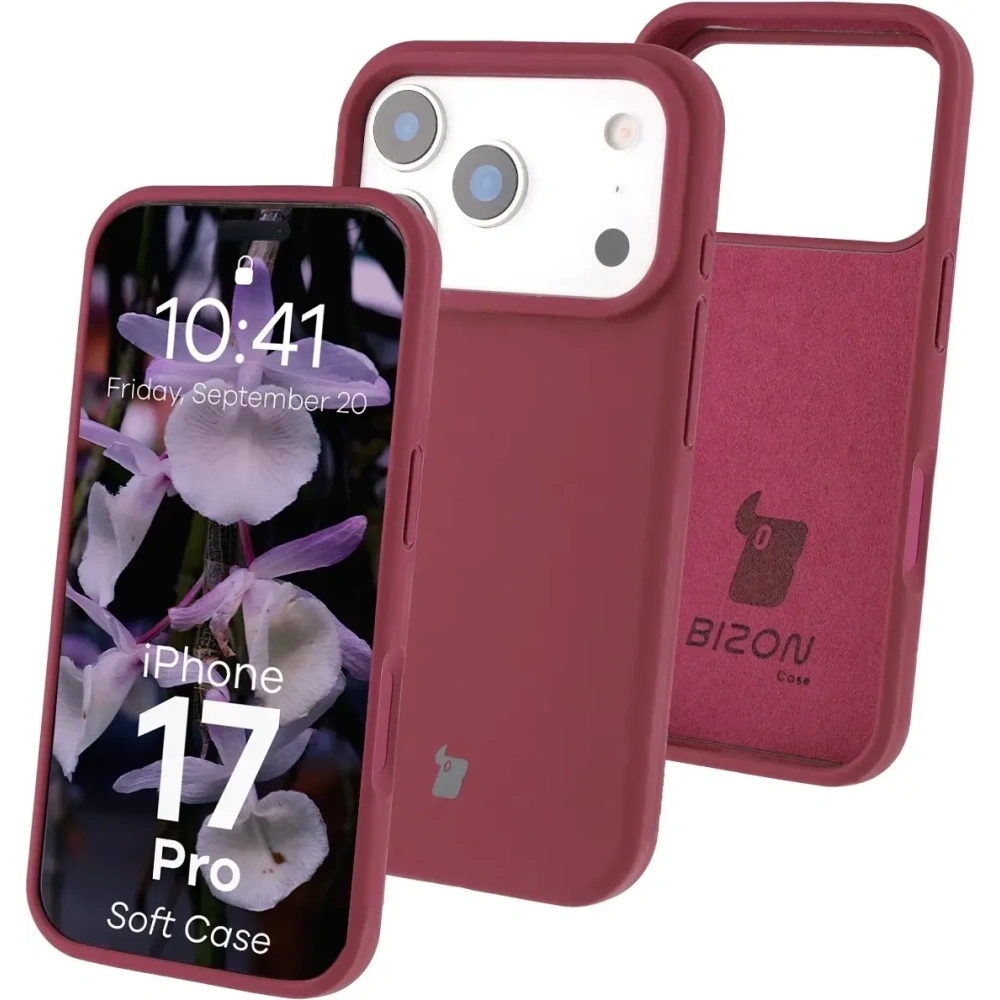 Silikonowe etui Bizon Soft Case do Apple iPhone 17 Pro ciemnofioletowe