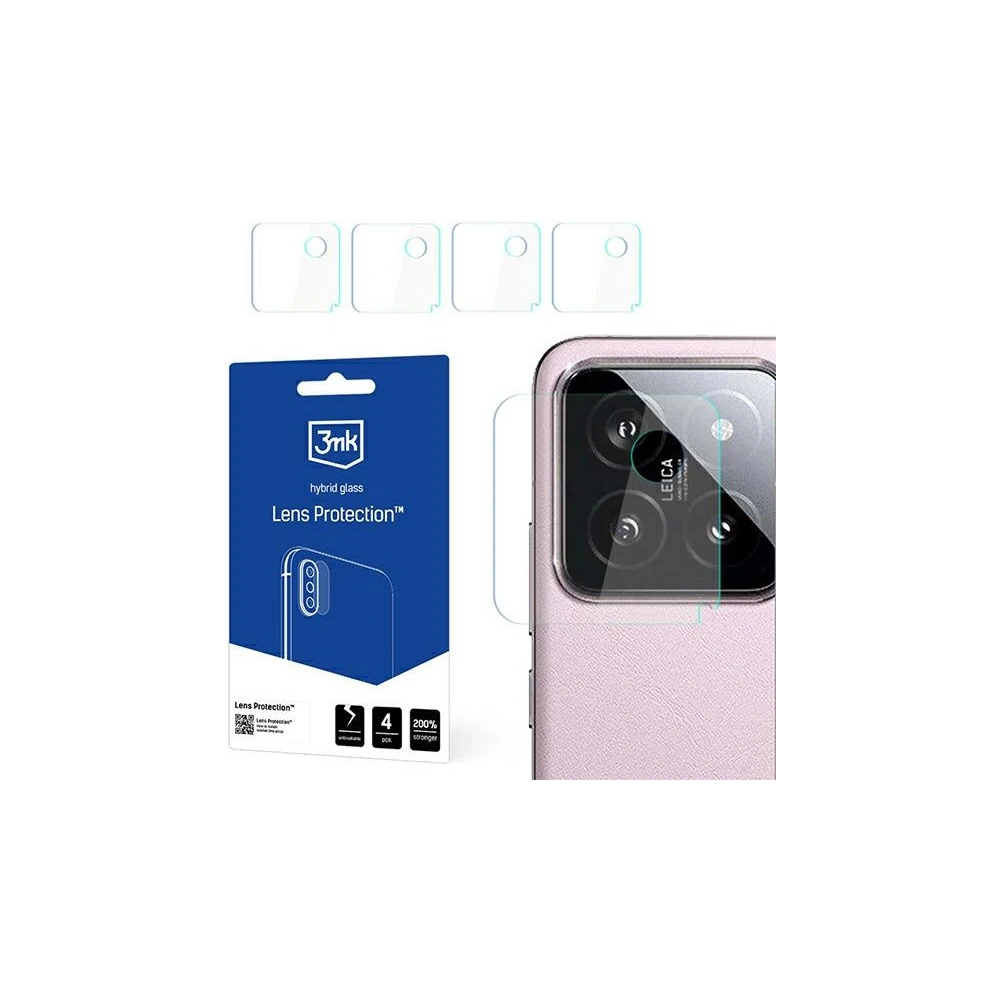 [CR] Szkło hybrydowe na obiektyw aparatu 3MK Lens Protection Xiaomi 14 [4 PACK]