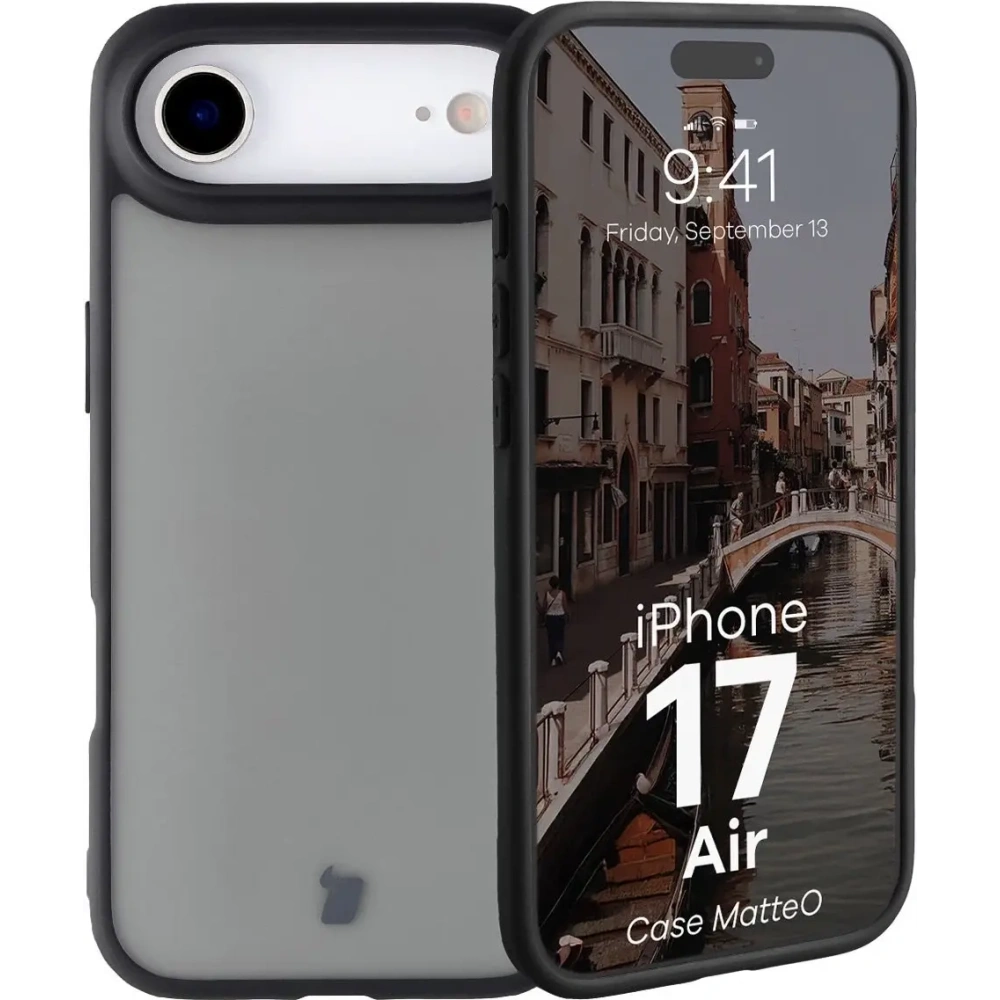 Etui Bizon Case Angelo do Apple iPhone Air przydymione z czarną ramką