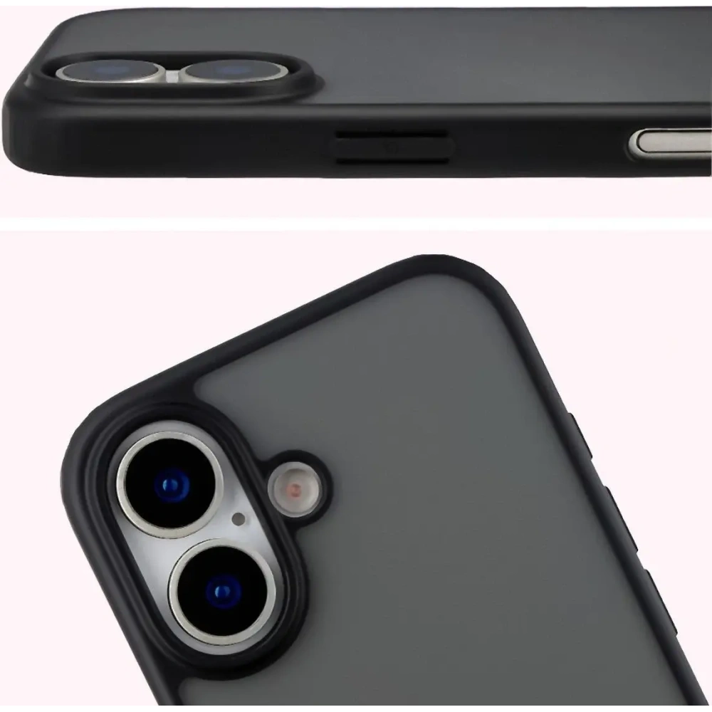 Etui Bizon Case Angelo do Apple iPhone 17 przydymione z czarną ramką