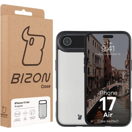 Etui Bizon Case Angelo do Apple iPhone 17 Air przydymione z czarną ramką
