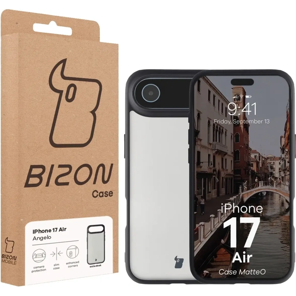Etui Bizon Case Angelo do Apple iPhone Air przydymione z czarną ramką