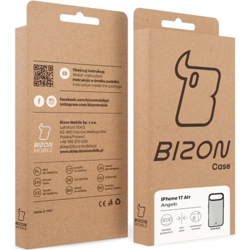 Etui Bizon Case Angelo do Apple iPhone 17 Air przydymione z czarną ramką