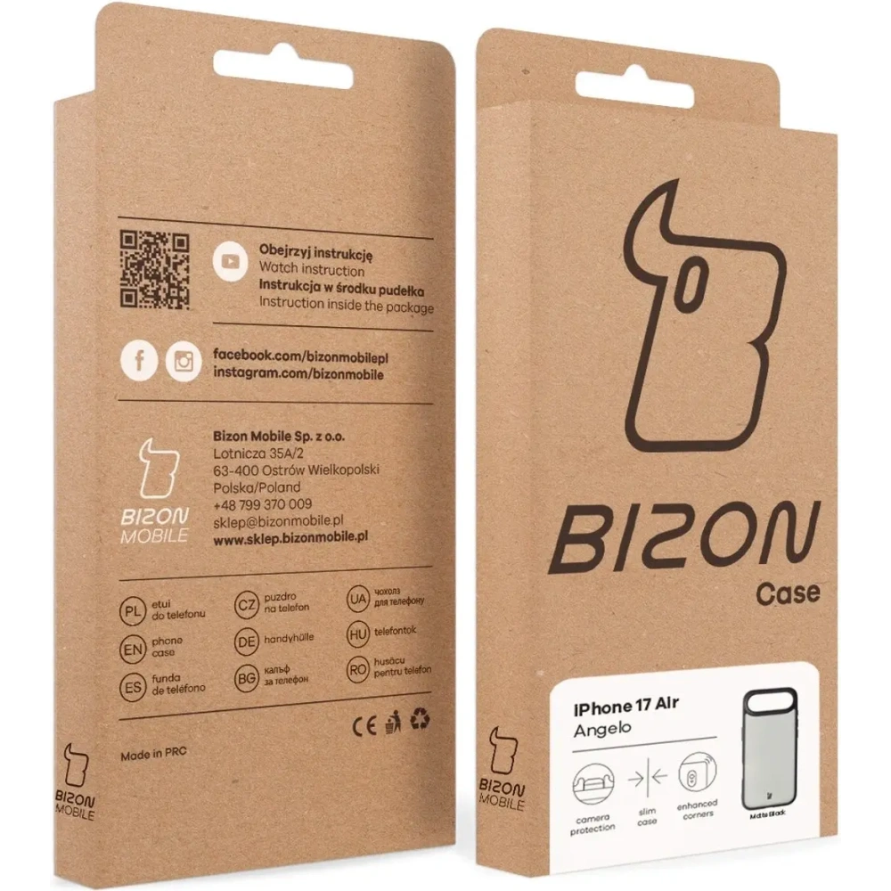 Etui Bizon Case Angelo do Apple iPhone Air przydymione z czarną ramką