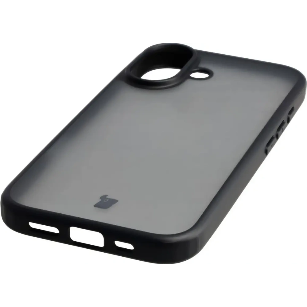 Etui Bizon Case Angelo do Apple iPhone 17 przydymione z czarną ramką