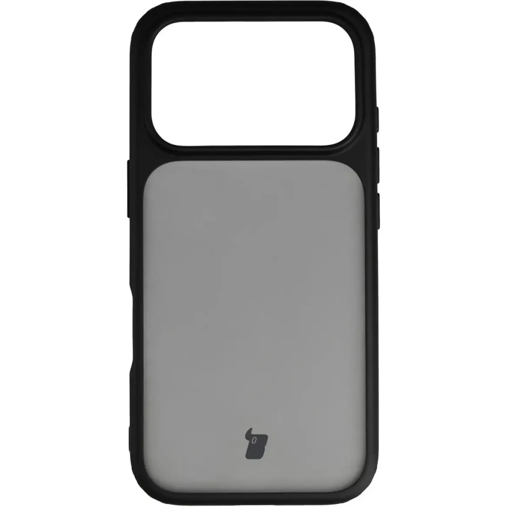 Etui Bizon Case Angelo do Apple iPhone 17 Pro przydymione z czarną ramką