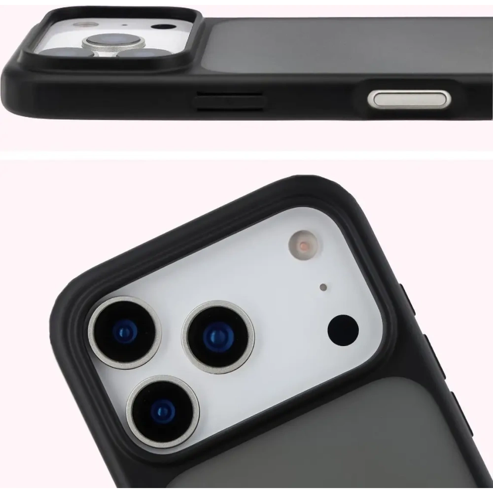 Etui Bizon Case Angelo do Apple iPhone 17 Pro przydymione z czarną ramką
