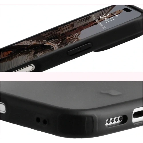 Etui Bizon Case Angelo do Apple iPhone 17 Pro przydymione z czarną ramką