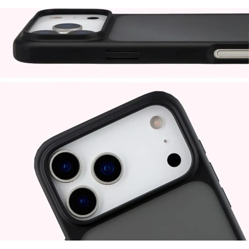 Etui Bizon Case Angelo do Apple iPhone 17 Pro Max przydymione z czarną ramką