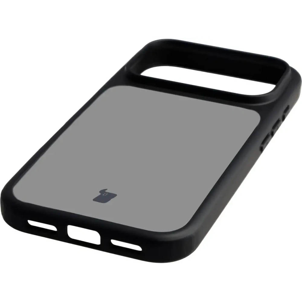Etui Bizon Case Angelo do Apple iPhone 17 Pro przydymione z czarną ramką