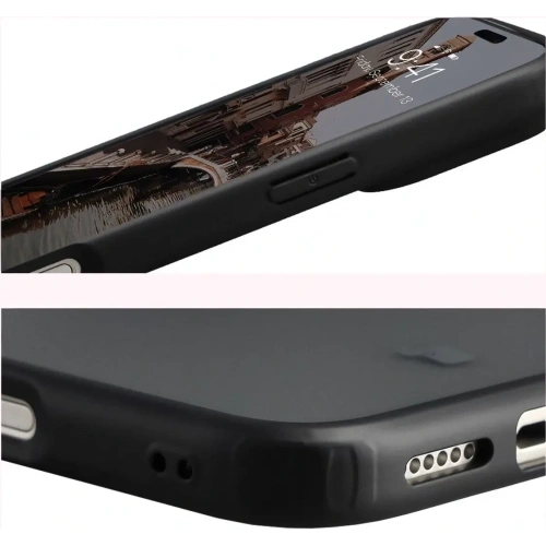 Etui Bizon Case Angelo do Apple iPhone 17 Pro Max przydymione z czarną ramką