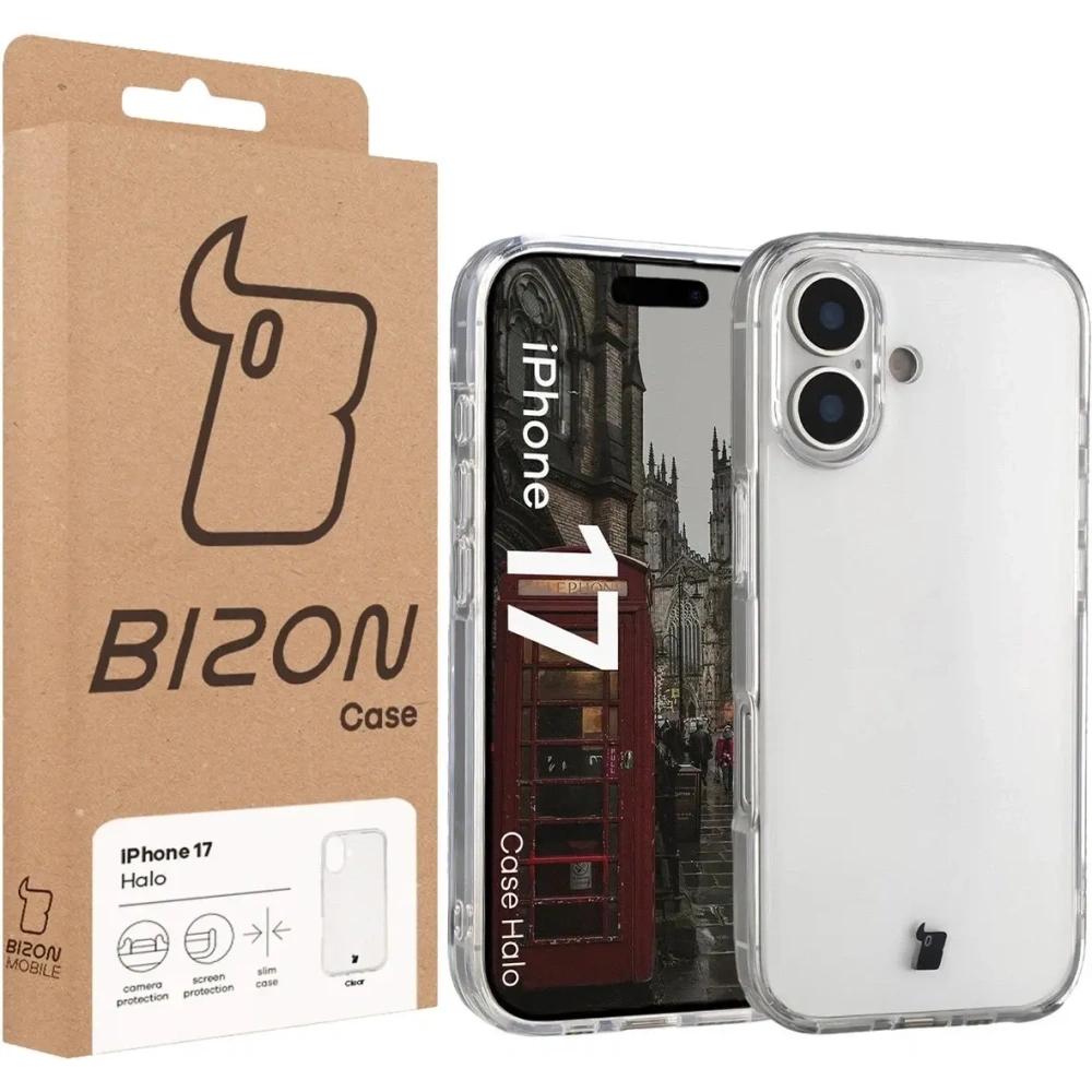 Etui Bizon Case Halo do Apple iPhone 17 przezroczyste
