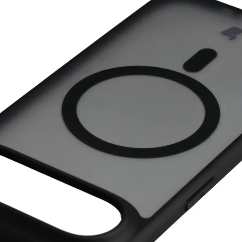 Etui z pierścieniem magnetycznym Bizon Case MatteO do Apple iPhone 17 Air przydymione-czarne