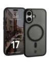 Etui z pierścieniem magnetycznym Bizon Case MatteO do Apple iPhone 17 przydymione-czarne