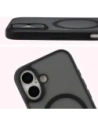 Etui z pierścieniem magnetycznym Bizon Case MatteO do Apple iPhone 17 przydymione-czarne