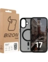 Etui z pierścieniem magnetycznym Bizon Case MatteO do Apple iPhone 17 przydymione-czarne