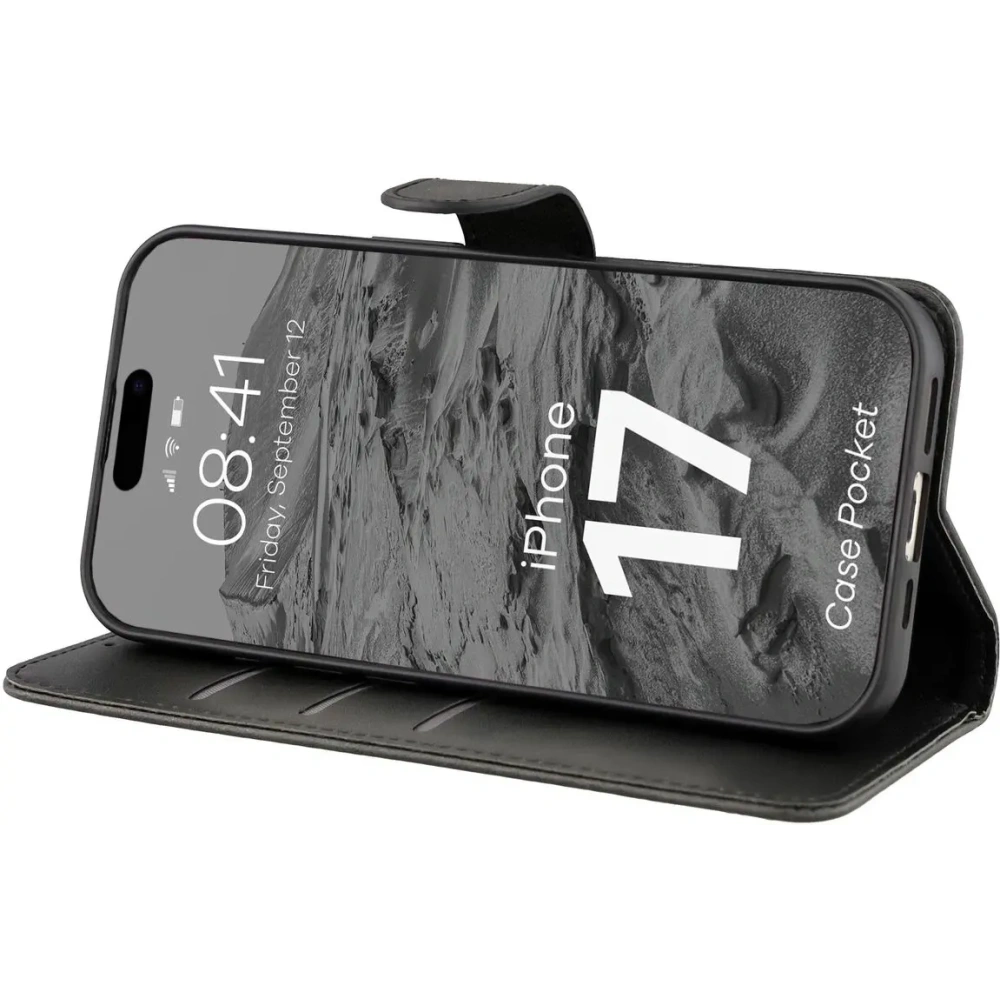 Etui z klapką Bizon Case Pocket do Apple iPhone 17 czarne