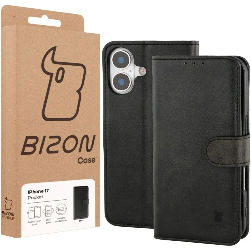 Etui z klapką Bizon Case Pocket do Apple iPhone 17 czarne