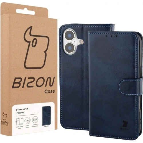 Etui z klapką Bizon Case Pocket do Apple iPhone 17 granatowe