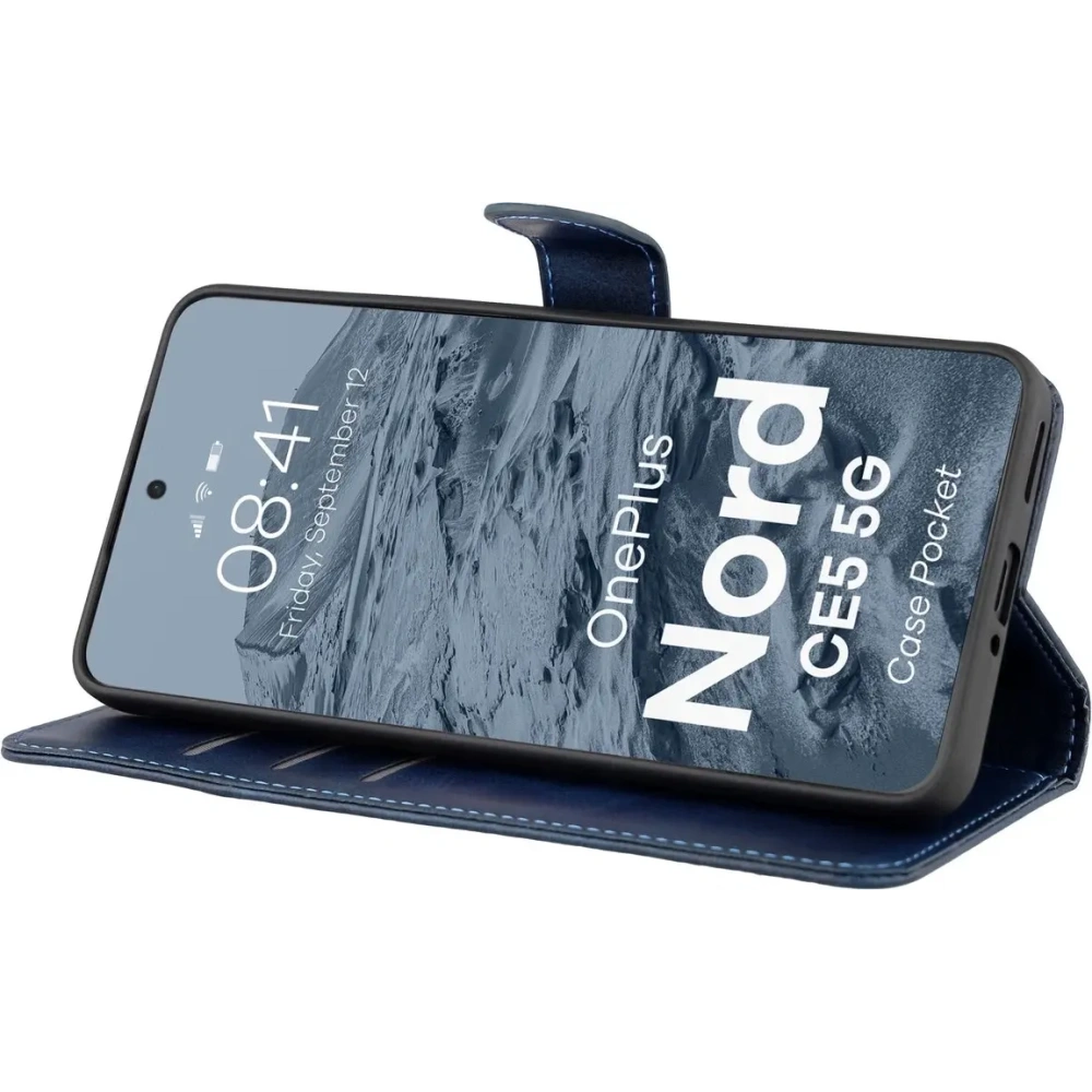 Etui z klapką Bizon Case Pocket do OnePlus Nord CE5 5G granatowe