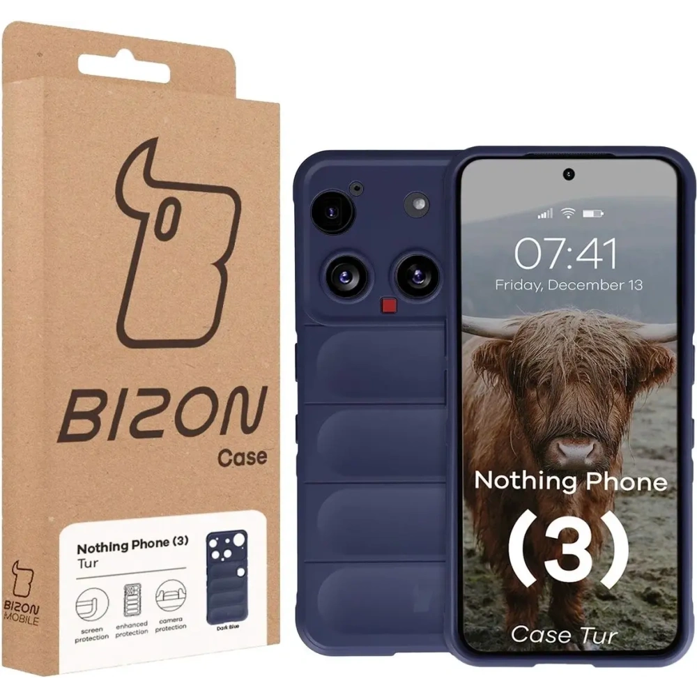 Pancerne etui Bizon Case Tur do Nothing Phone (3) granatowe