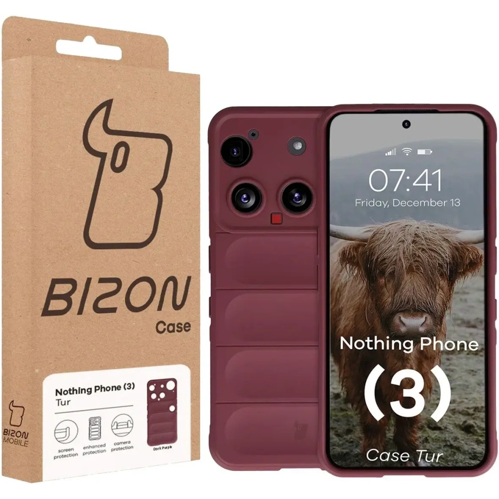 Pancerne etui Bizon Case Tur do Nothing Phone (3) burgundowe