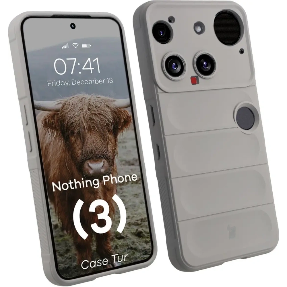 Pancerne etui Bizon Case Tur do Nothing Phone (3) jasnoszare