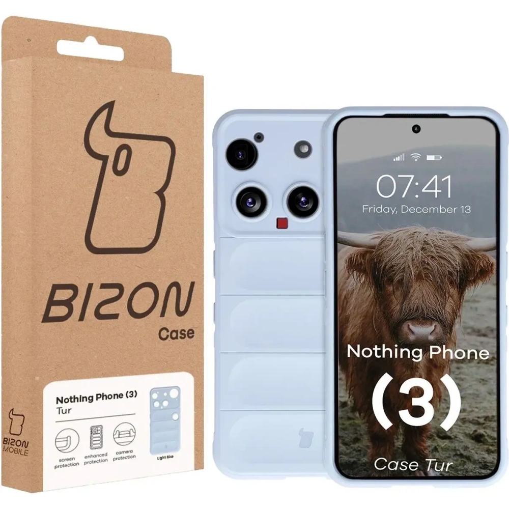 Pancerne etui Bizon Case Tur do Nothing Phone (3) jasnoniebieskie