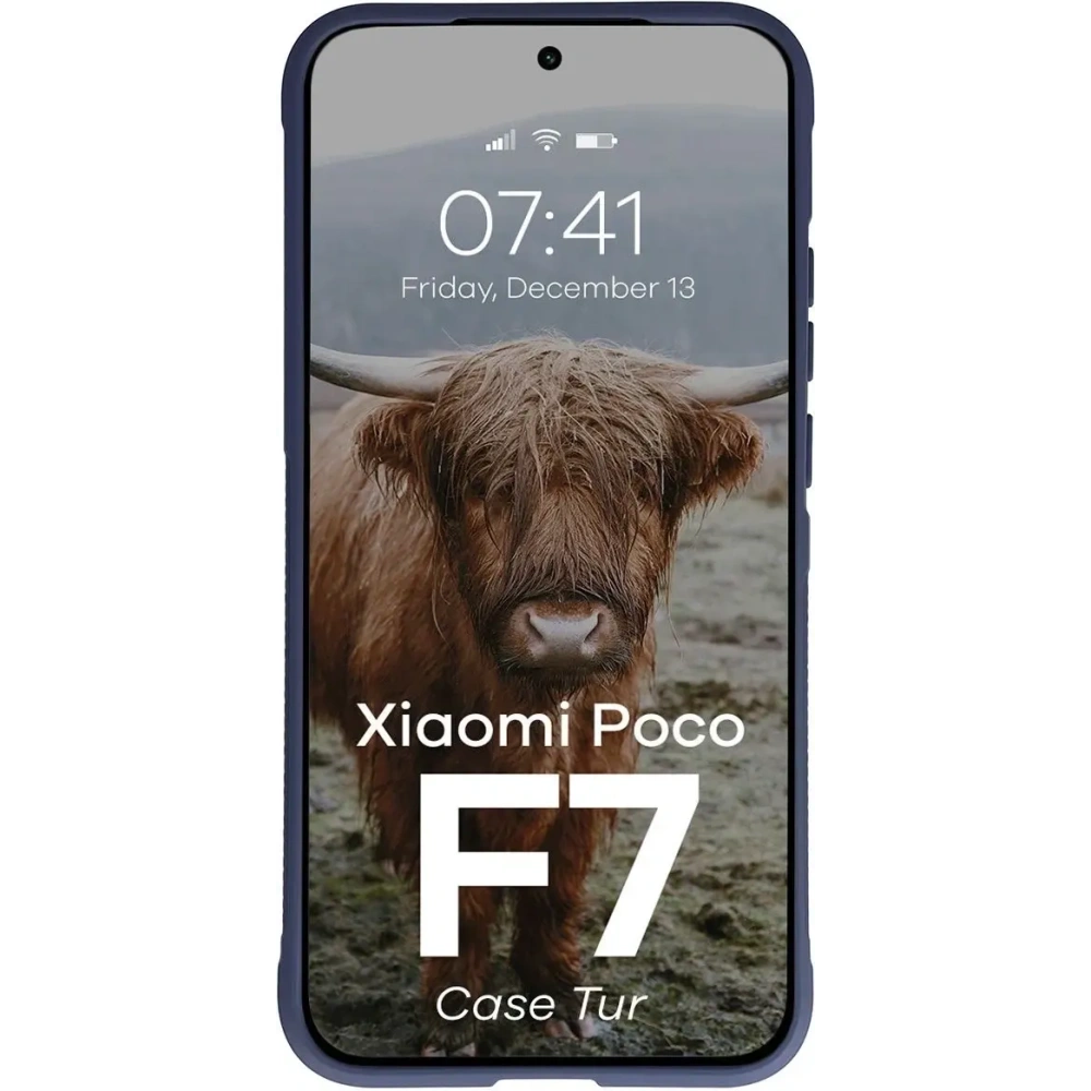 Pancerne etui Bizon Case Tur do Xiaomi POCO F7 granatowe