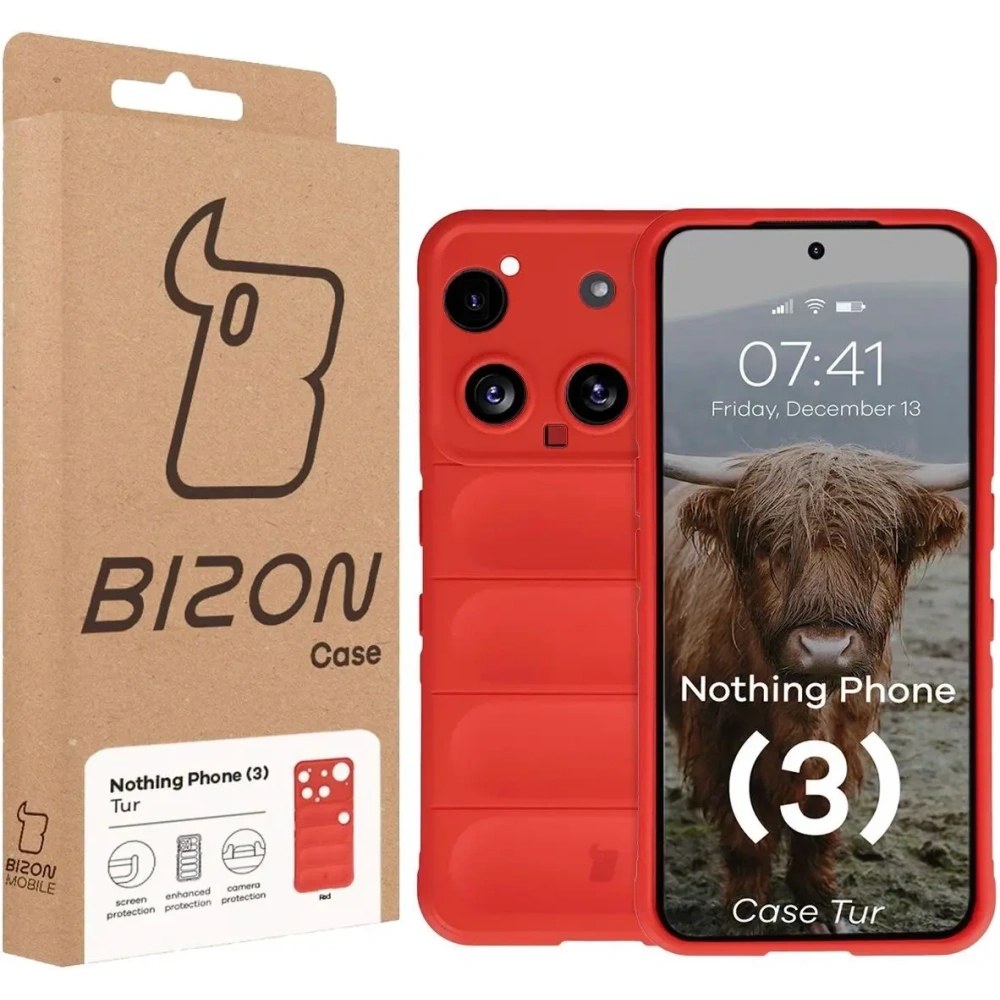 Pancerne etui Bizon Case Tur do Nothing Phone (3) czerwone