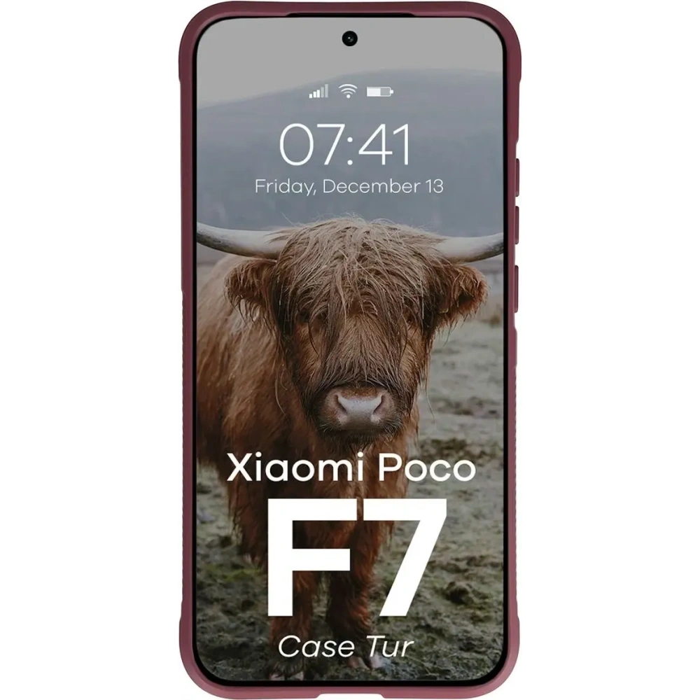 Pancerne etui Bizon Case Tur do Xiaomi POCO F7 burgundowe