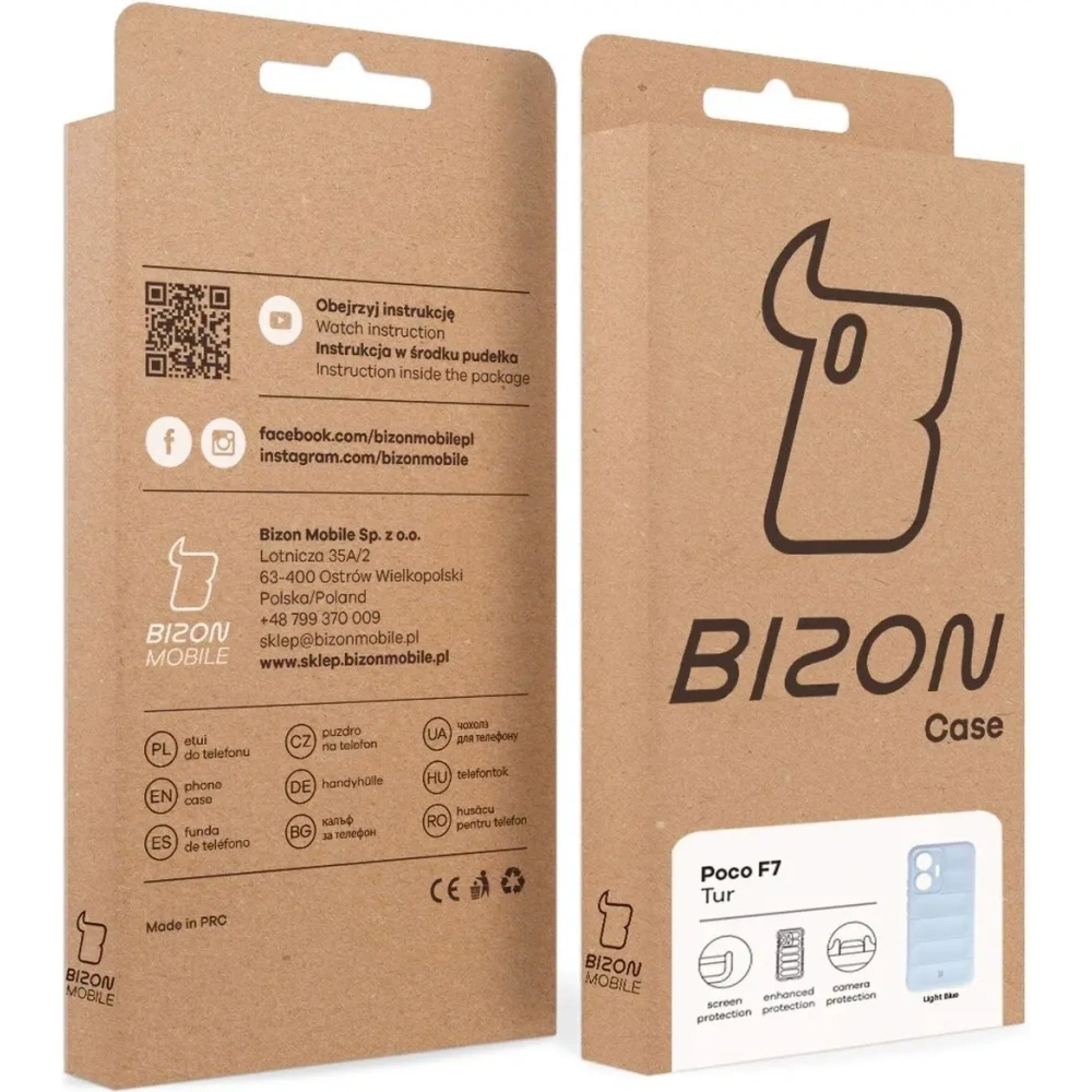 Pancerne etui Bizon Case Tur do Xiaomi POCO F7 jasnoniebieskie