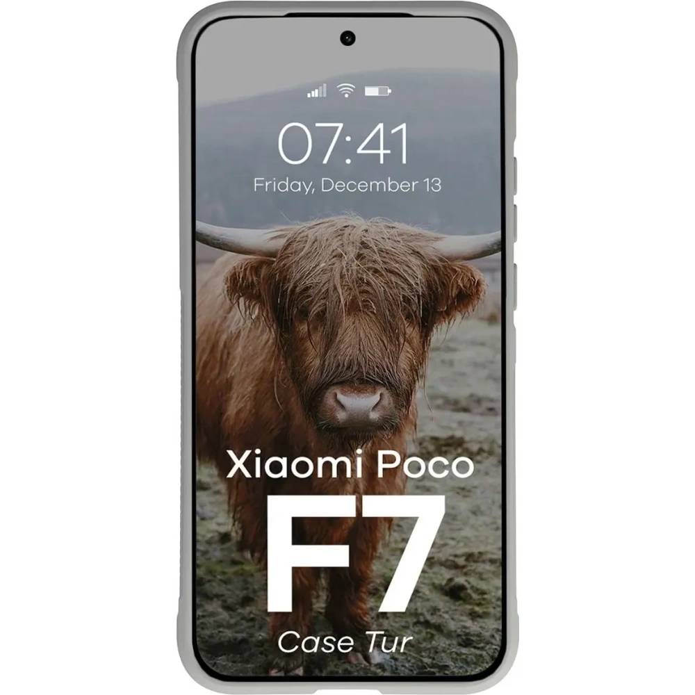 Pancerne etui Bizon Case Tur do Xiaomi POCO F7 jasnoszare