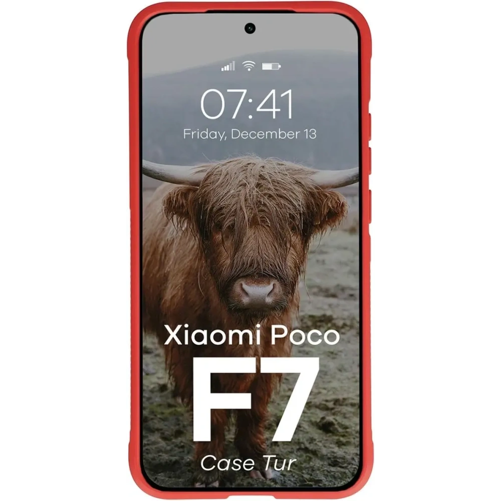 Pancerne etui Bizon Case Tur do Xiaomi POCO F7 czerwone