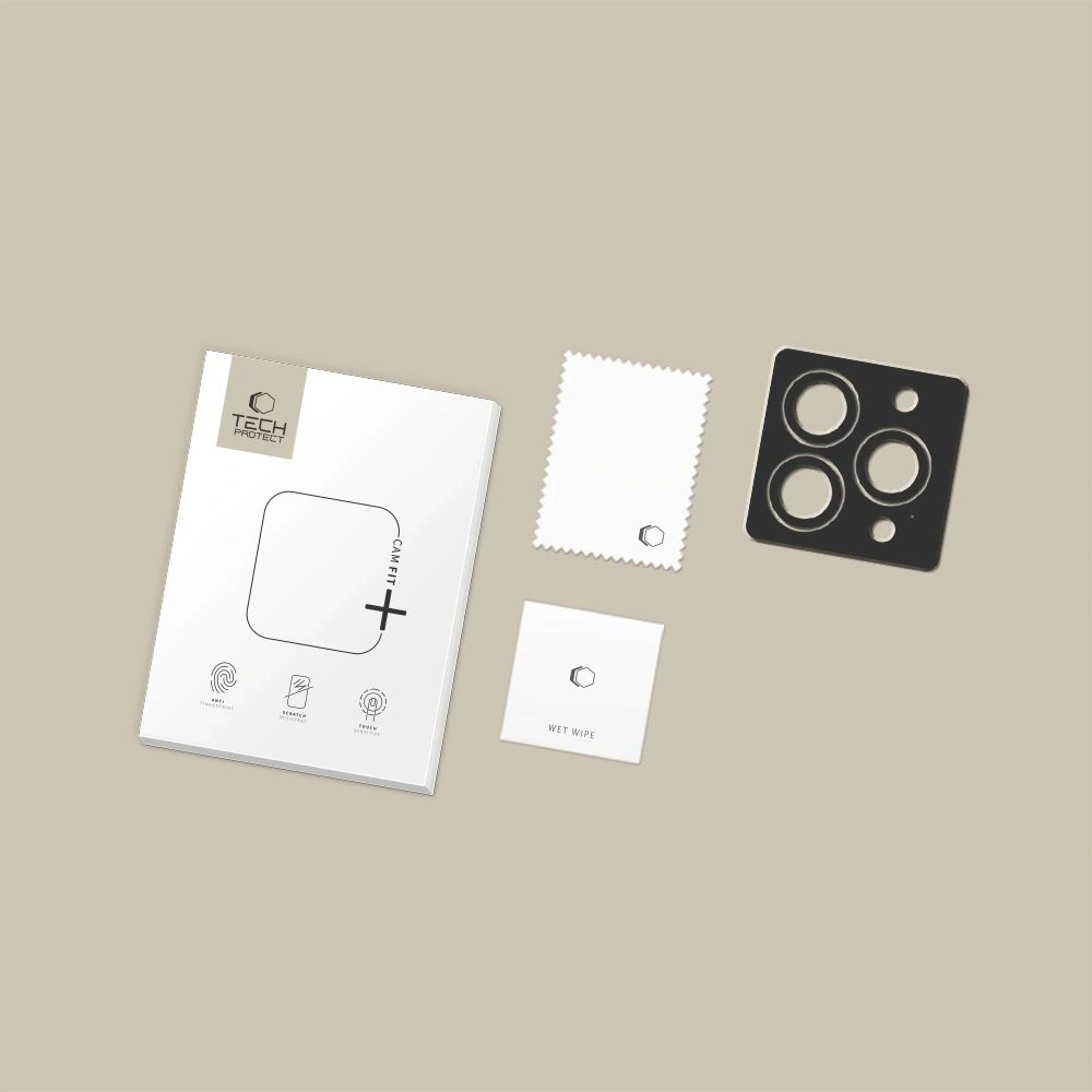 Osłona aparatu Tech-Protect Camring Fit+ do Apple iPhone 14 Pro / 14 Pro Max / 15 Pro / 15 Pro Max / 16 Pro / 16 Pro Max / 17 Pro / 17 Pro Max Black