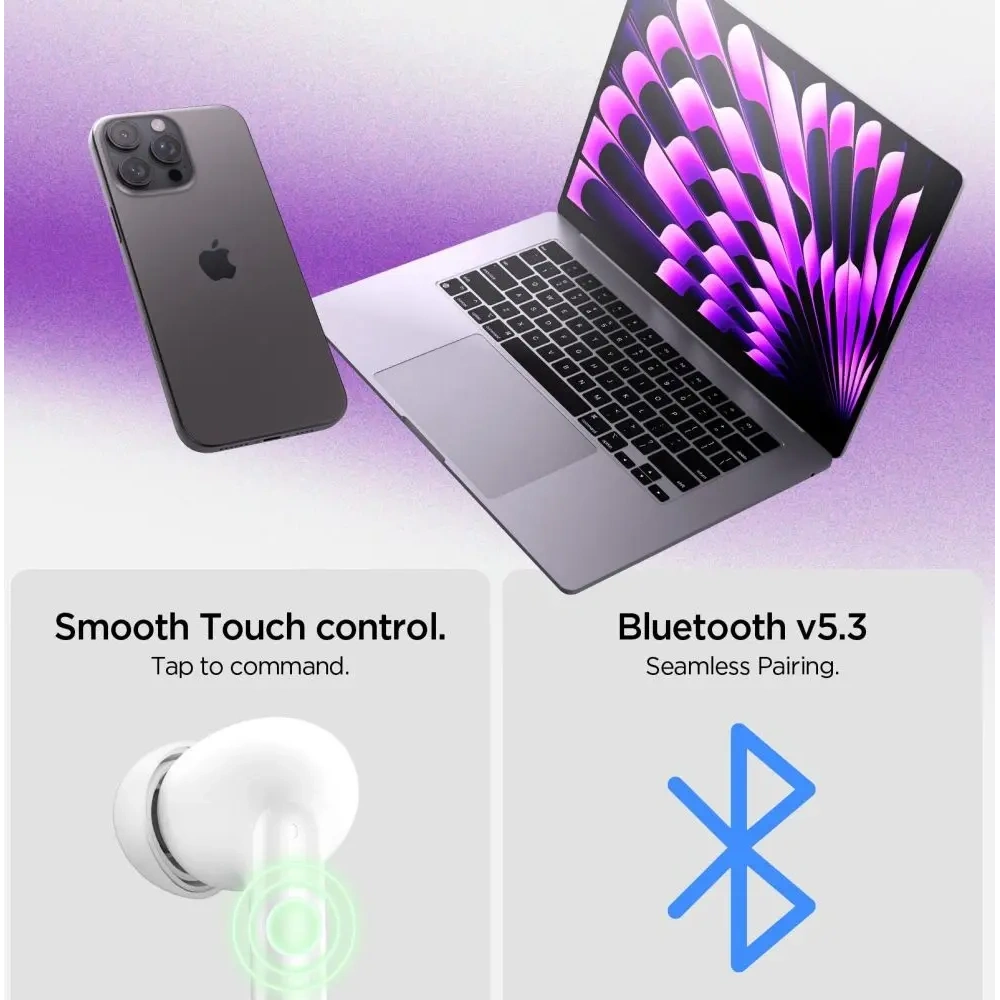 Bezprzewodowe słuchawki dokanałowe Spigen SA2400 ANC In-ear Earphone Black