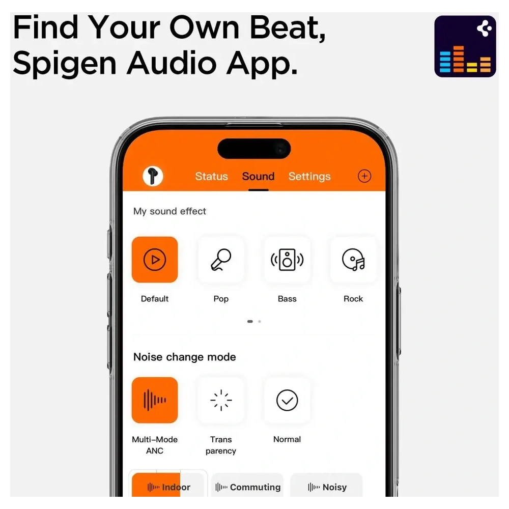 Bezprzewodowe słuchawki dokanałowe Spigen SA2400 ANC In-ear Earphone Black