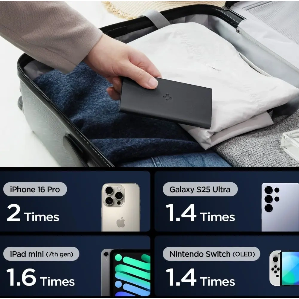 Powerbank Spigen Essentail EA2210 Power Bank 10000mAh 22.5W Black