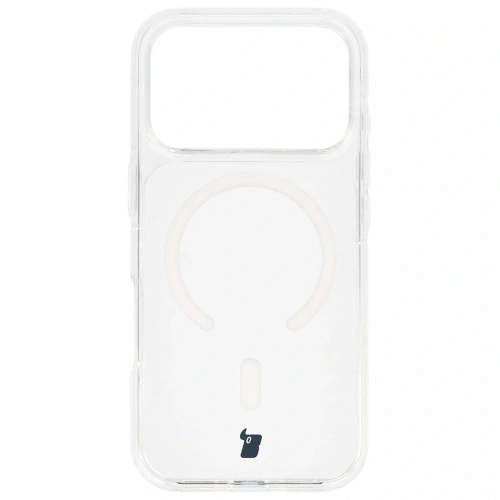 Etui z pierścieniem magnetycznym Bizon Case CrystalO Magnetic do Apple iPhone 17 Pro przezroczyste