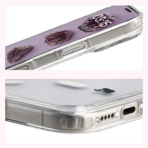 Etui z pierścieniem magnetycznym Bizon Case CrystalO Magnetic do Apple iPhone 17 Pro przezroczyste