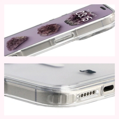 Etui z pierścieniem magnetycznym Bizon Case CrystalO Magnetic do Apple iPhone 17 Pro Max przezroczyste