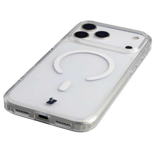 Etui z pierścieniem magnetycznym Bizon Case CrystalO Magnetic do Apple iPhone 17 Pro Max przezroczyste