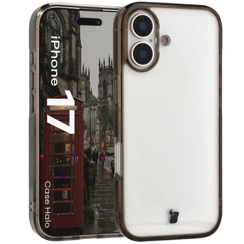 Etui Bizon Case Halo do Apple iPhone 17 przydymione-czarne