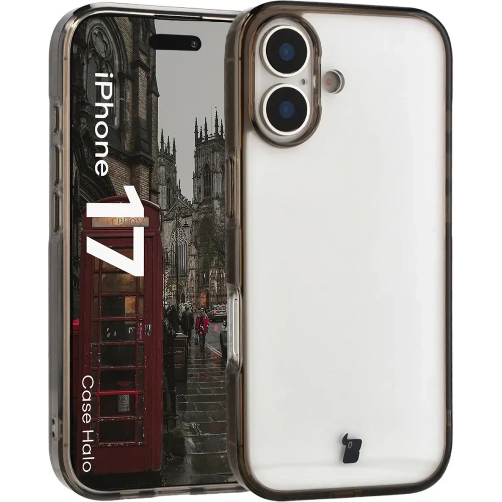 Etui Bizon Case Halo do Apple iPhone 17 przydymione-czarne