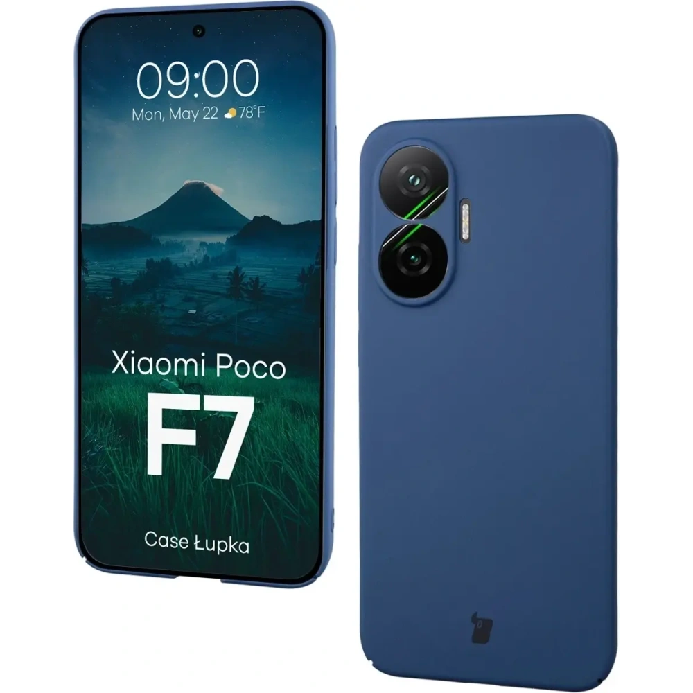 Etui Bizon Case Łupka do Xiaomi POCO F7 niebieskie