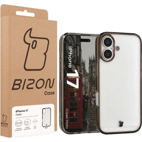 Etui Bizon Case Halo do Apple iPhone 17 przydymione-czarne